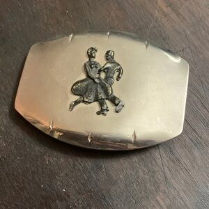 Vintage Steel Belt Buckle c. 1960s 1” belt